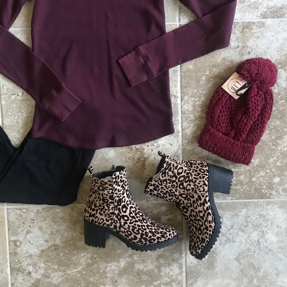 Women’s Leopard Combat Boots - Picture 2 of 8